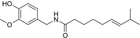Capsaicin strukturstrenge 2D